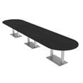 thumbnail image 1 of 16 Person Modular Powered Racetrack Conference Table With Square Bases, 1 of 6