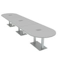thumbnail image 1 of 16 Person Modular Powered Racetrack Conference Table With Square Bases, 1 of 8