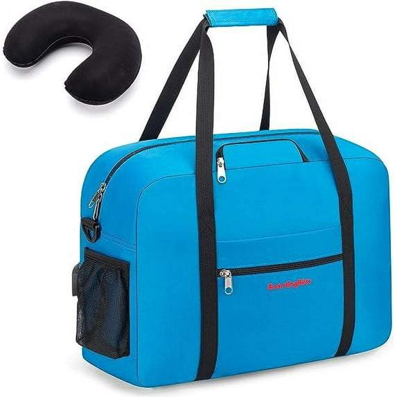 16" Personal Item Underseat Duffel Bag W Pillow for Allegiant Airlines - (Royal Blue)