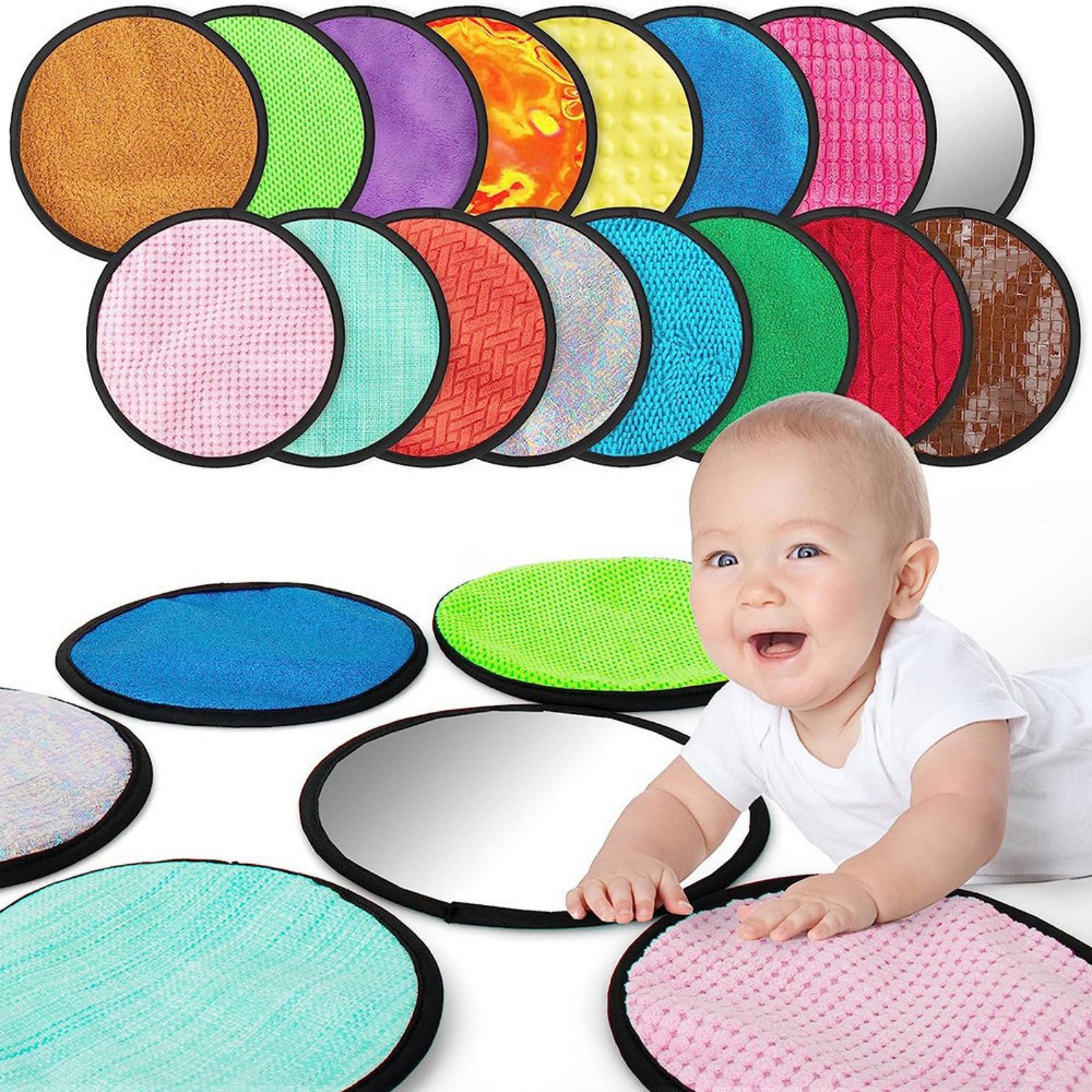 Visualabyss Rugs 16 Piece Baby Perceptual Play Rugs For Physical Exploration ...