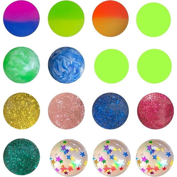 16 Piece Bouncy Balls Party Favors 1 Inch