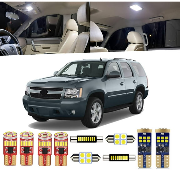16 Piece Car Interior LED Lights Kit for Chevrolet Tahoe 2007-2014 Interior Map Dome Light + Install Tool