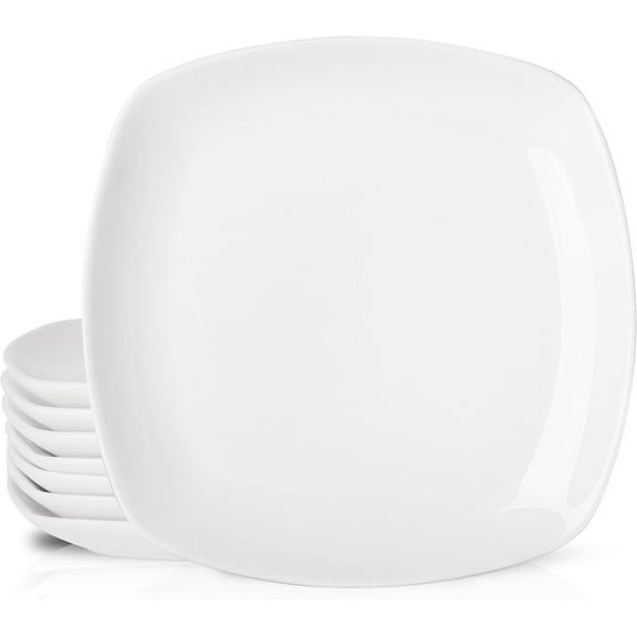 16 Piece Ceramic Appetizer Plates, 5.6 Inch Small Dessert Plates Set, White Round Plates for Bread, Butter, Snack, Lightweight Dinnerware Saucer Sets - Ivory, Oven, Microwave & Dishwasher Safe