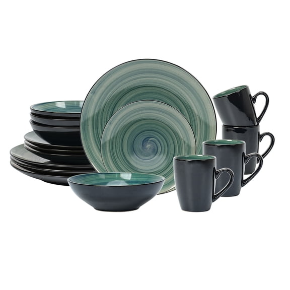 16-Piece Ceramic Cutlery Set - Serves 4 - Microwave and dishwasher available,Blue