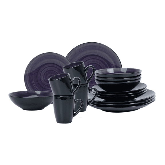 16-Piece Ceramic Cutlery Set - Serves 4 - Microwave and dishwasher available,Purple