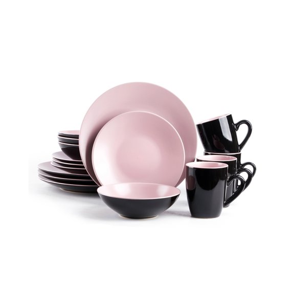 16-Piece Ceramic Cutlery Set - Serves 4 - Microwave and dishwasher available,Rose