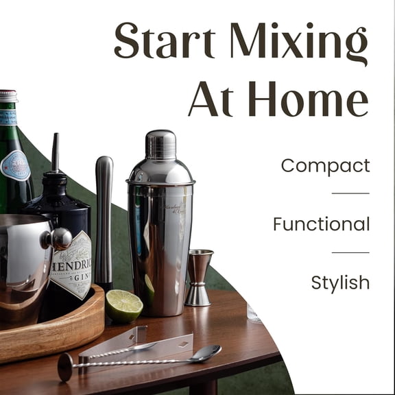16-Piece Cocktail Shaker Set with Stainless Steel Ice Bucket and Bar Tools