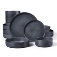 thumbnail image 1 of Vesteel 16 Pieces Dinnerware Sets, Premium Stoneware Dishes Set for 4, Ceramic Plates and Bowls Set for Home Restaurant, Microwave and Dishwasher Safe - Deep Gray, 1 of 9