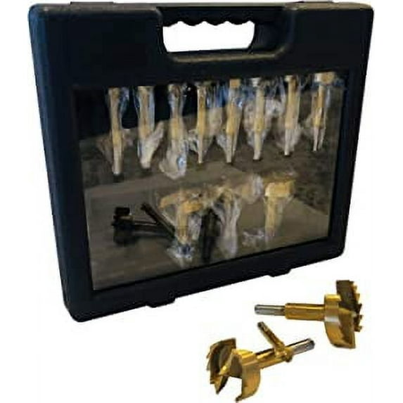 16 Piece Forstner Drill Bit Set with Case SAE (3/8" Shank)