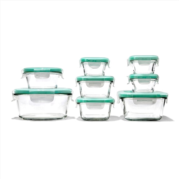 16 Piece Glass Airtight Everyday Container Set with BPA-Free Locking Lids