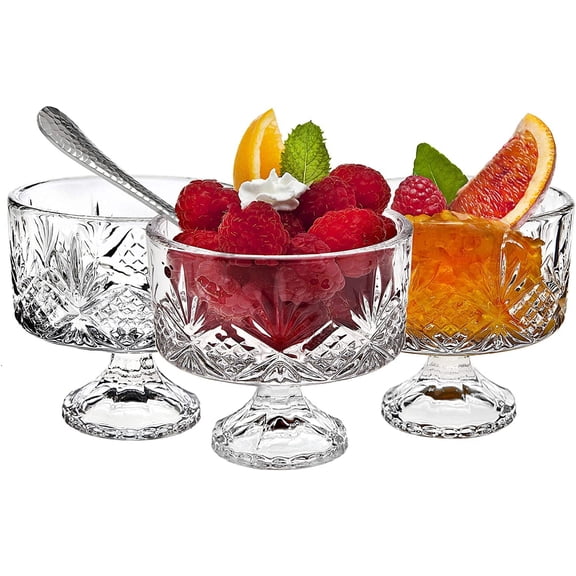 16-Piece Glass Dublin Tasters Set with Bowls & Spoons for Cocktails & Mini Desserts