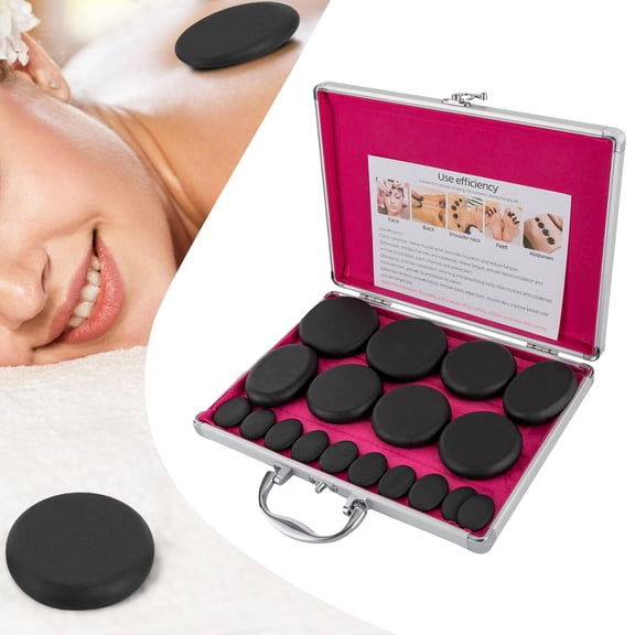 16-Piece Hot Massage Stone Set with Volcanic Stones & Heating Box