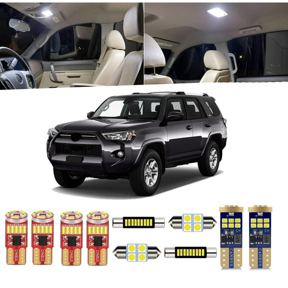 16 Piece Interior LED Lights Kit for Toyota 4Runner 2010 2011 2012 2013 2014 2015 2016 2017 2018 2019 2020 2021 2022 2023 2024 Interior LED Light Bulbs Package + Install Tool