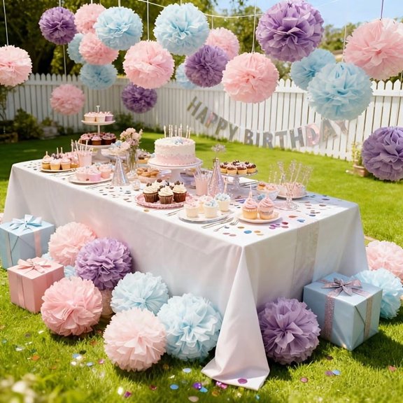 16-Piece Macaron Colored Paper Flower Ball Set - 8 & 10 Inch Hanging Paper Decorations for Weddings, Birthday Parties, Bridal Showers, and Valentine's Day