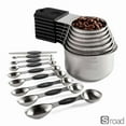 thumbnail image 1 of 16-Piece Magnetic Measuring Cups And Spoons Set, Stainless Steel Stackable Design With Leveler For Dry & Liquid Ingredients, Baking & Cooking Essentials​,Black, 1 of 7