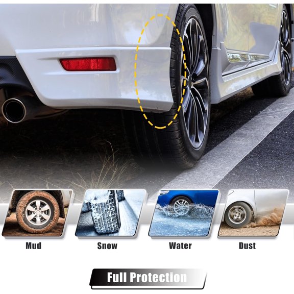 16-Piece Mud Flaps Splash Guard Set for  Sierra 1500 No-Drill Installation Black