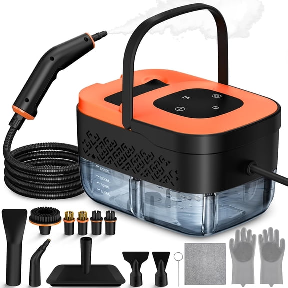 16-Piece Portable Steamer with Adjustable Steam Settings Fast Heat-Up Handheld Steam Cleaner for Surfaces Vehicles