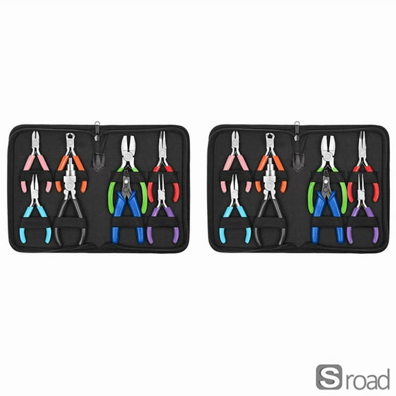 16-Piece Professional Jewelry Pliers Tool Set For Making & Repair, Precision Wire Wrapping, Cutting, Crimping Pliers Kit For Crafters, Beginners And Experts,Black