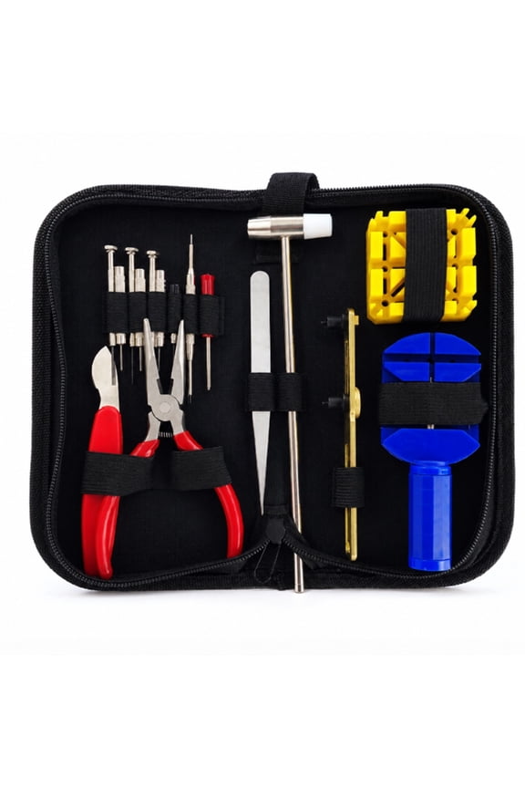 16 Piece Watch Repair Tool Kit, Back Case Opener, Link Remover and Spring Bar Tool Set, TIKA
