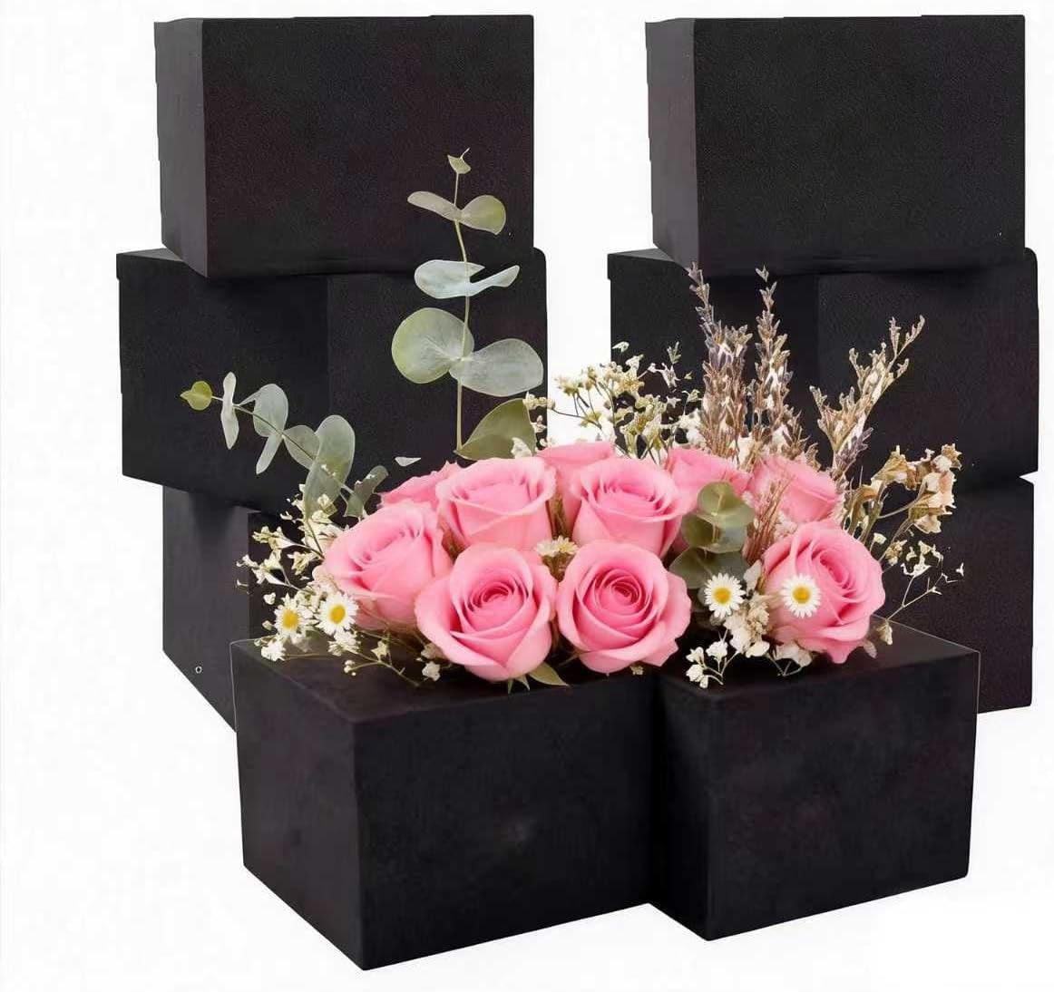16 Piece Reusable Floral Foam Blocks black, 9 x 3 x 3 Inch, Water Resistant, for Artificial Flower Arrangements, Outdoor Planters, Wedding Decor