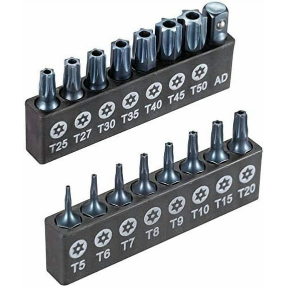 16-Piece Security Torx Bit Set T5-T50, Tamper Resistant Star Bits Set ...