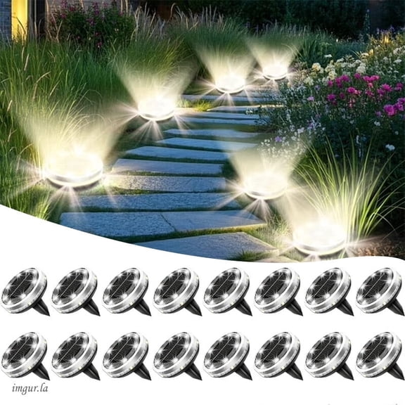16-Piece Solar Acoustic Technology Ground Light Set — Christmas & Garden Ambiance Upgrade Edition, Suitable for Outdoor Gardens, Pathways, Lawns, and Underground Areas