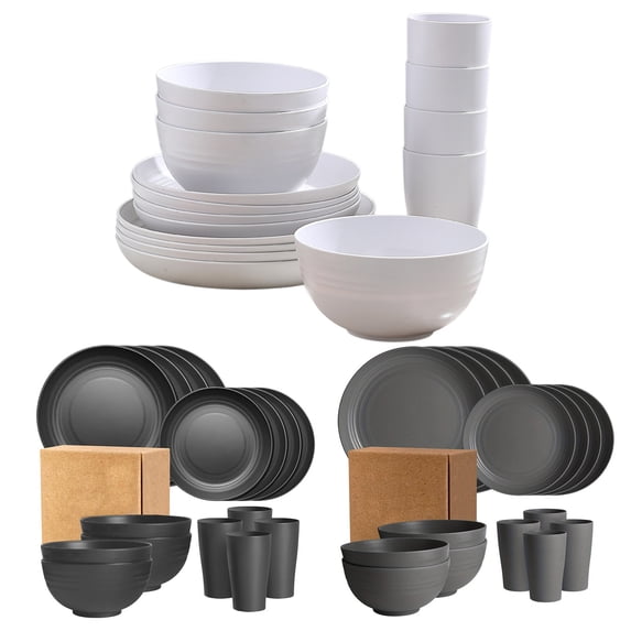 16-Piece Solid Color Plastic Tableware Set – Durable, Drop-Resistant Plates, Bowls, Cups, And Utensils For Household, Picnic, Or Camping Use Daily Hot Picks & Limited-Time Offers