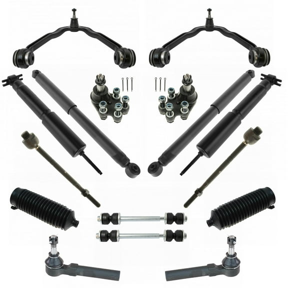 16 Piece Steering & Suspension Kit Control Arms Tie Rods Shock Absorbers Fits select 1999-2007 Chevrolet Silverado GMC Sierra
