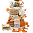 thumbnail image 1 of 16 Piece Thanksgiving Wooden Tiered Tray Decorations Set, Pumpkin Truck Design, For Tiered Trays Shelves And More Fall Winter Decoration, 1 of 6