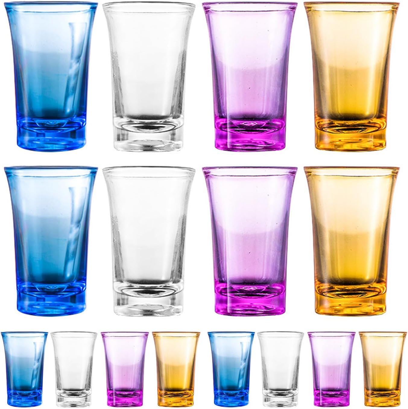 GARASANI 4 Pack Sakura Cherry Blossom Color Changing Shot Glasses - 2 Oz Thermal Glass Cups