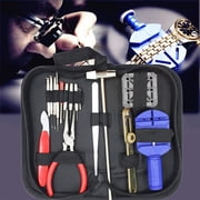 16-Piece Watch Repair Kit, Professional Tool Set with Spring Bar Remover and Case Opener for Watch Band Replacement and Battery Change