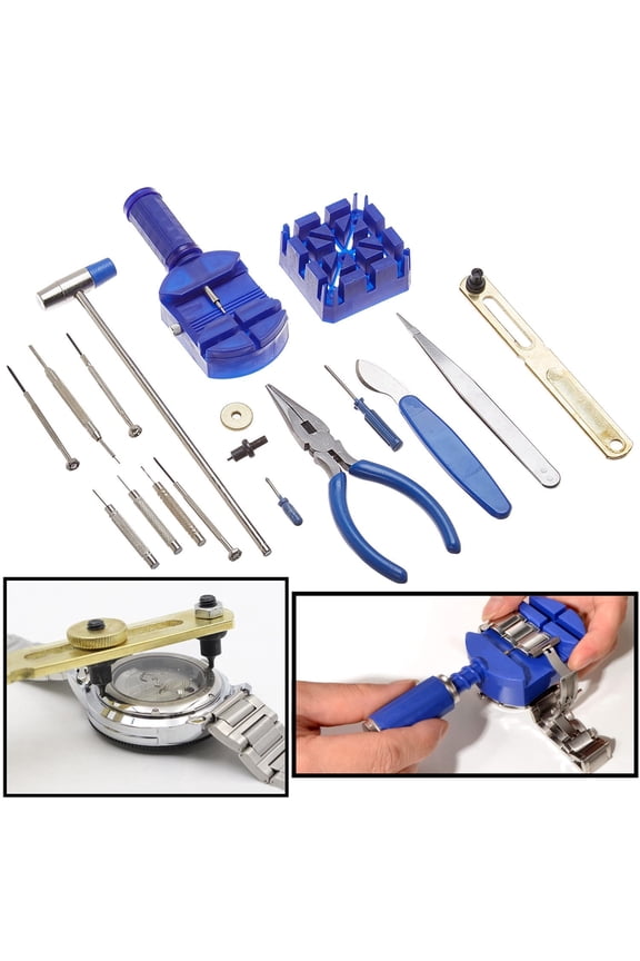 16-Piece Watch Repair Kit for Battery Replacement, Band Changes, Adjustments