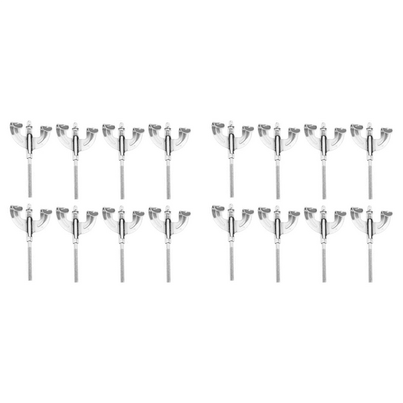 16 Pieces Bass Drum Claw Hook with Screws and Tension Rods for Bass Drum Repair Parts Accessories,16 x Drum Claw Hook and Tension Rods,Silver