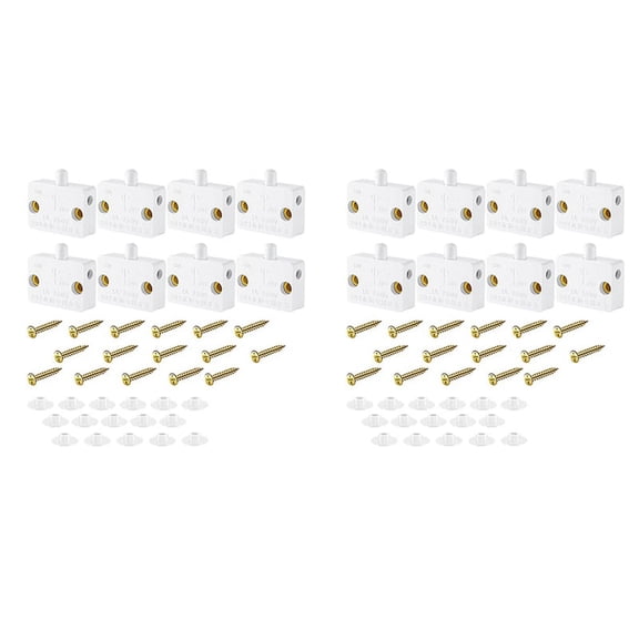 16 Pieces Cabinet Lamp Switch Automatic Door Switch Contact Switch for Wardrobe Applicable to 12V 24V 110V(White),16 x Switchs 32 x Screws 32 x Plalstic Caps,White