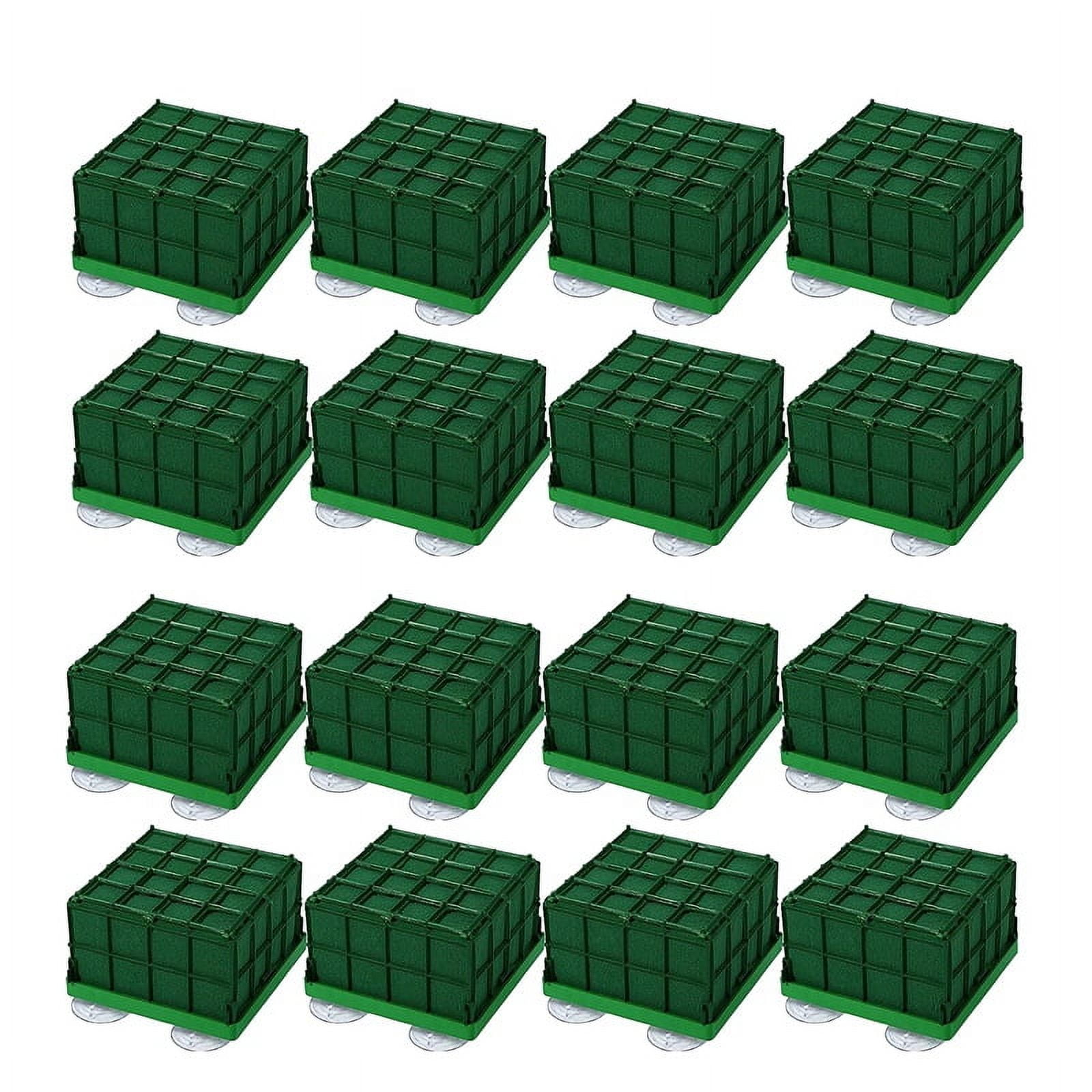16 Pieces Cage Floral Foam for Flowers Square Floral Foam Cage Flower Holder with Floral Foam for Flowers Cage