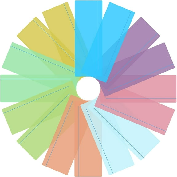 16 Pieces Guided Reading Strips with Coloured Overlays, Reading Tracking Rulers, Reading Strips Highlight Strips Colored Overlays, 8 Colors Line Readers for Reading Aids