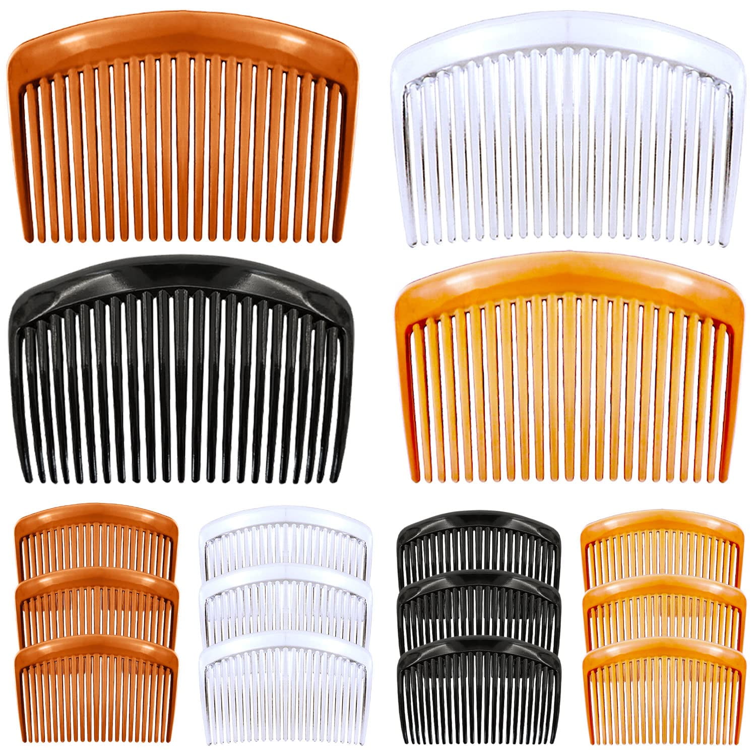 16 Pieces Hair Comb French Hair Side Combs Set Lightweight Plastic 23 Teeth Twist Comb Hair Clips for Women Girls Hairstyle Accessories (Classic)