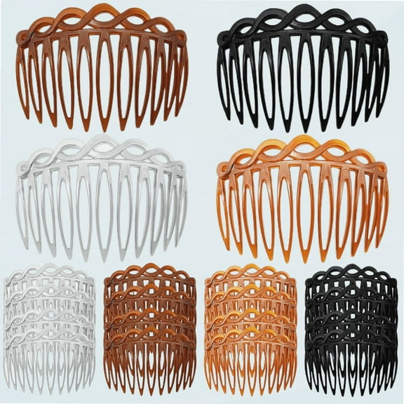 16 Pieces Hair Combs for Women Accessories French Twist Decorative Hair Combs Plastic Hair Side Comb Clips Set Bridal Wedding Veil Teeth Hair Combs for Girls