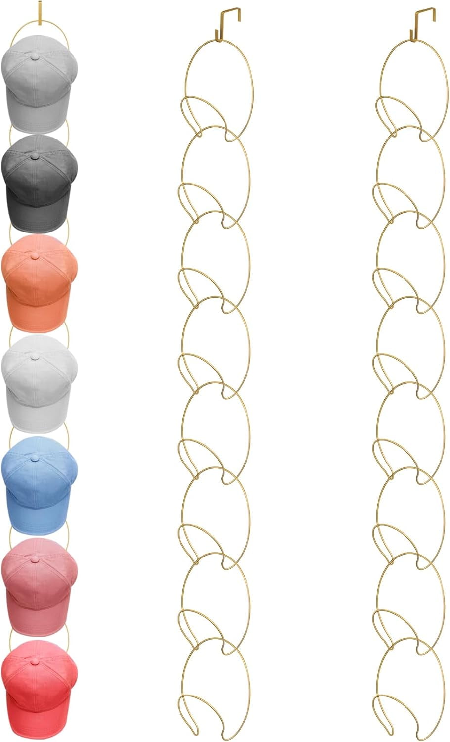 16 Pieces Hat Rack Wig Holder Over The Door Baseball Hat Holder Wall