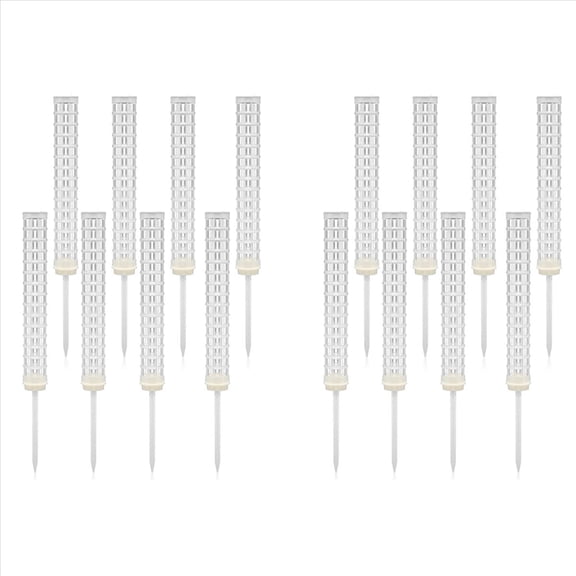 16 Pieces Moss Pole Coir Moss Pole Stick Stackable Plant Stakes Monstera Plant Support Plastic Sphagnum Moss Pole,16 x plastic moss pole,White