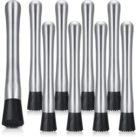 16 Pieces Muddler for Cocktails Stainless Steel Drink Muddler 8 Inch Long Mojito Tool Muller for Drinks Ice Crusher Bartender Tools Set Home Bartender Bars Accessories