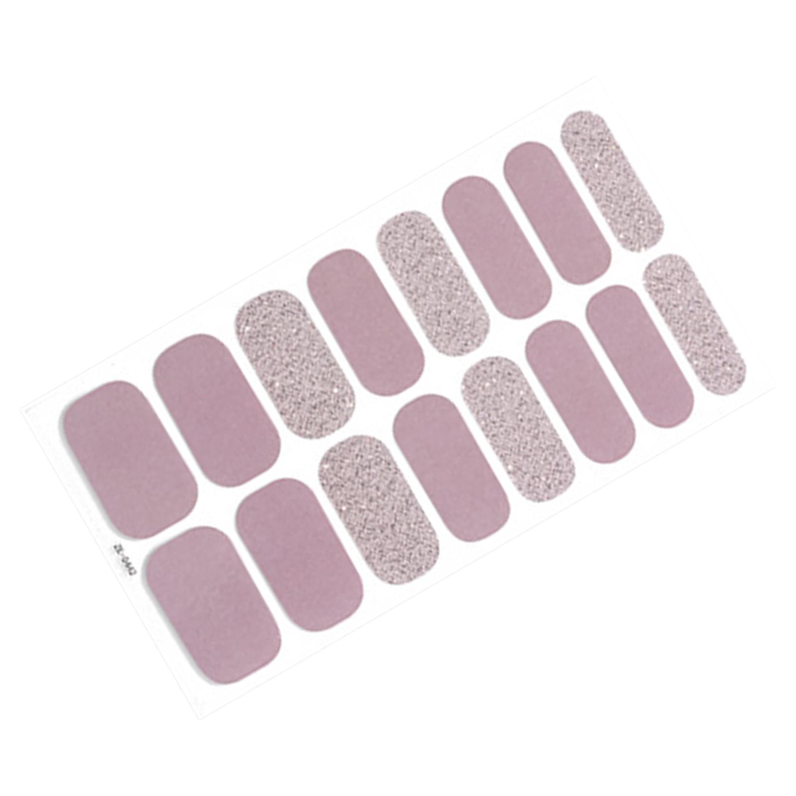 16 Pieces Nail Adhesives Wrap Full Cover Nail Decals with Nail File