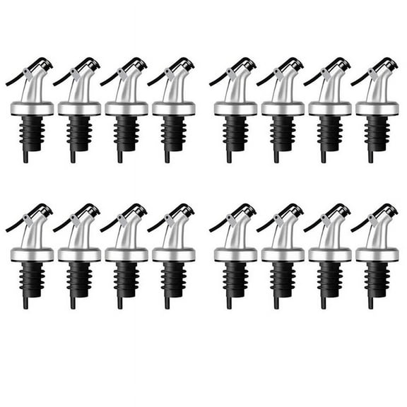16 Pieces Oil Stopper Pourer,Leakproof Bottle Pourer,Olive Leakproof Spouts,with Dust Cap,for Oil,Olive Oil,Vinegar