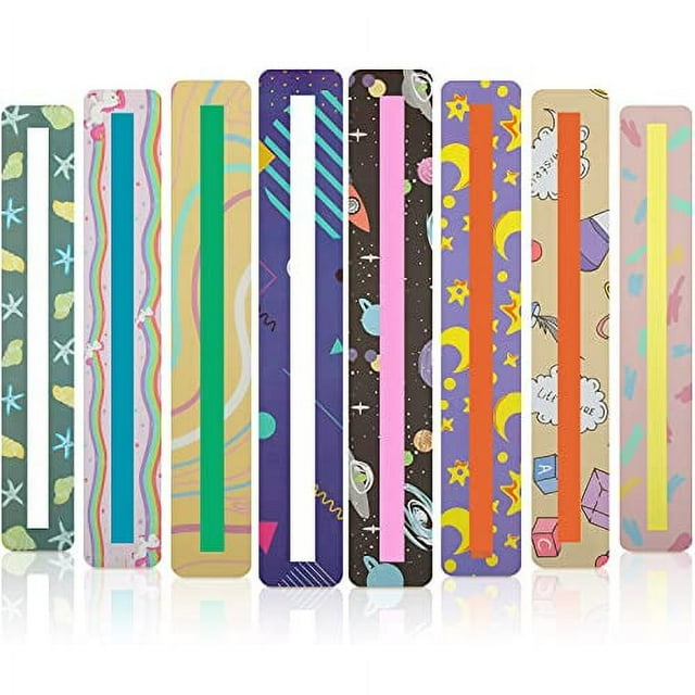 16 Pieces Reading Guide Strips for Kids Dyslexia Tools Reading Rulers