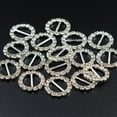thumbnail image 1 of 16 Pieces Round Shape Rhinestone Ribbon Buckles Sliders for Wedding Invitation Party Favor 14mm, 1 of 9