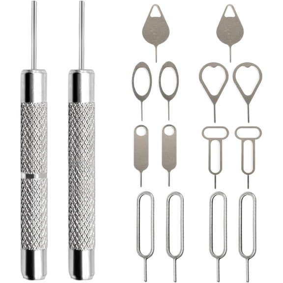16 Pieces SIM Card Removal Tool Set, Multi-Functional Ejector Tool, Pin, Phone SD Key, Universal for Smartphone