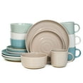 16 Pieces Stoneware Dinnerware Sets,Ceramic Dish Set Includes Plates ...