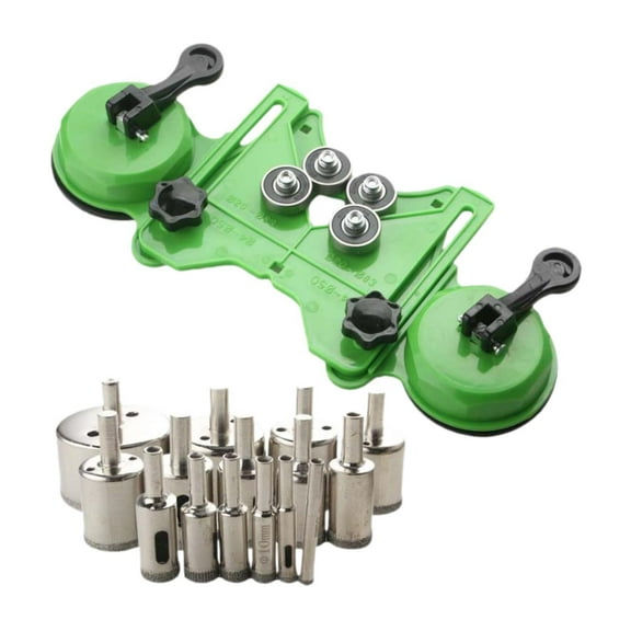 16 Pieces Tile Saw Centering Locator Drill Guide Portable Carbon Steel Set for Granite Marble Aquarium Work