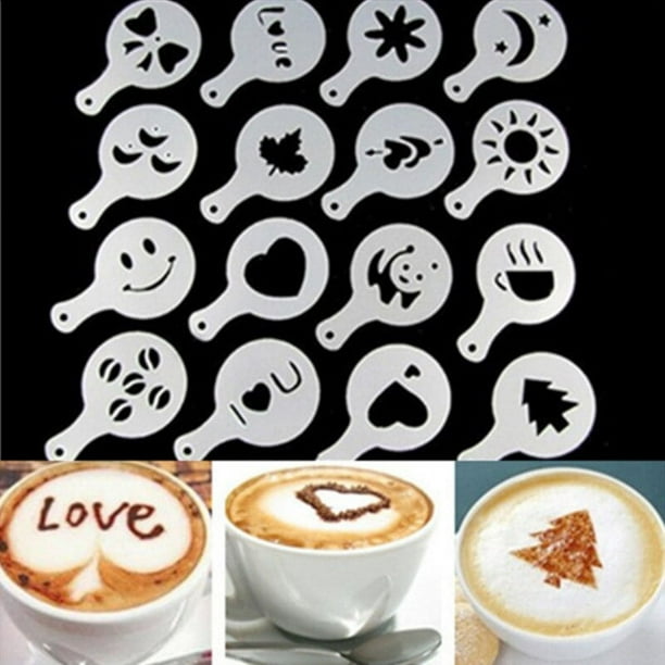 16 Pieces latte art stencils for Coffee Decorations,Barista Templates Oatmeal Cupcake Cake Hot Chocolate - Walmart Business Supplies 16-pieces-latte-art-stencils-for-coffee-decorations-barista-templates-oatmeal-cupcake-cake-hot-chocolate-walmart-business-supplies