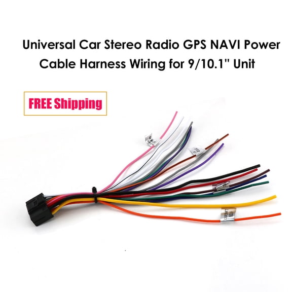 16 Pin ISO Radio Wiring Harness Adapter for Android Car Stereo Radio GPS Head Unit DVD Player Power Speaker Wire Cable